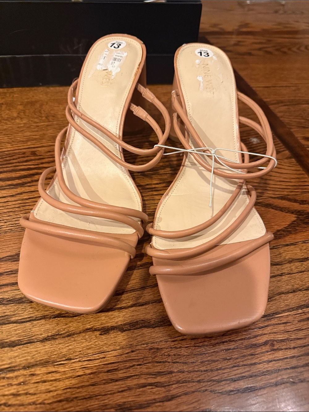 Nine West Strappy Square-Toe Sandals - Nude women 13 NWT